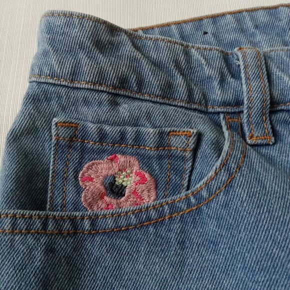 Buffalo David Bitton Button Front Embroidered Floral Denim Skirt Size 30 Waist - Picture 7 of 12